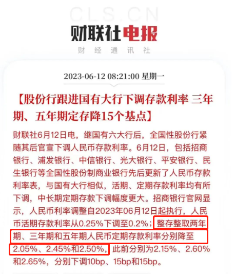 存款利率下调 存款利率下调