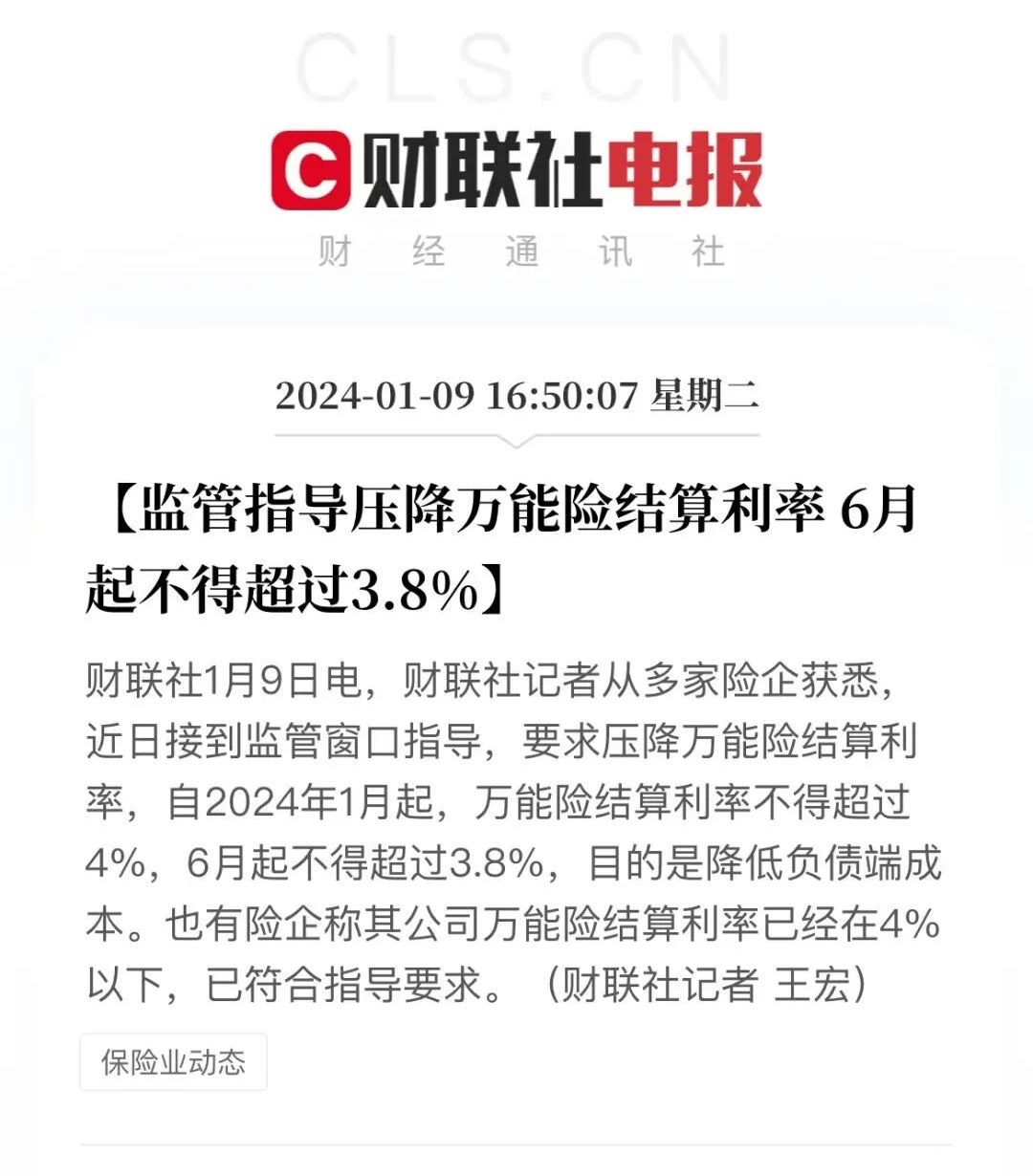 万能险结算利率1