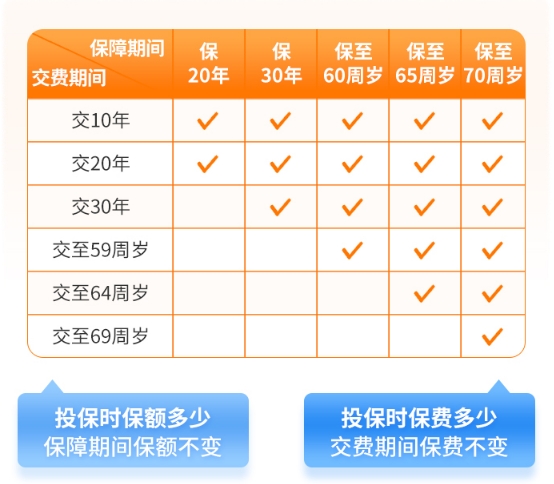中意擎天柱10号(一生中意版)定期寿险保障期限和缴费期限