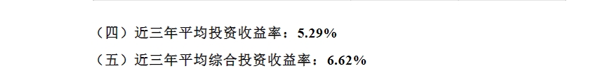 近三年投资收益率