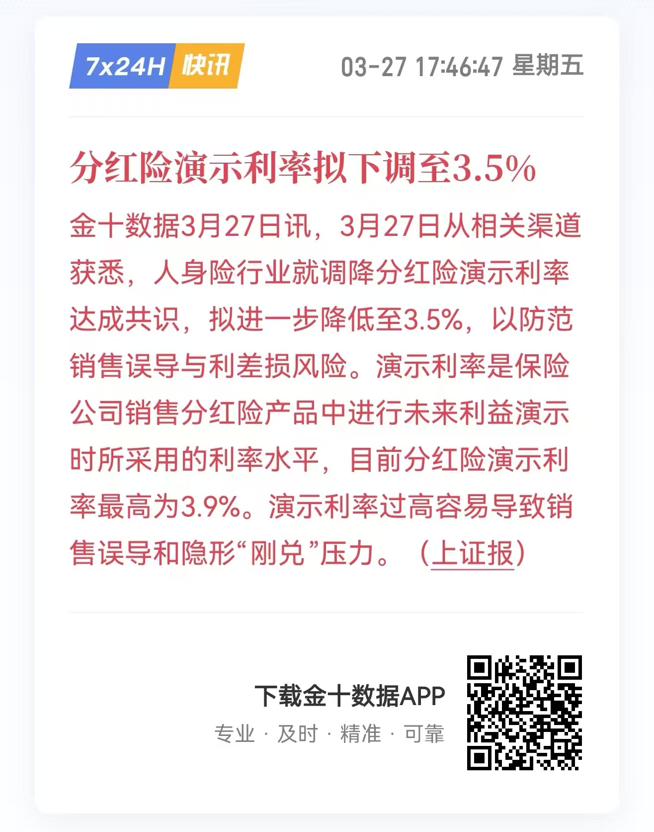分红险预定利率下调