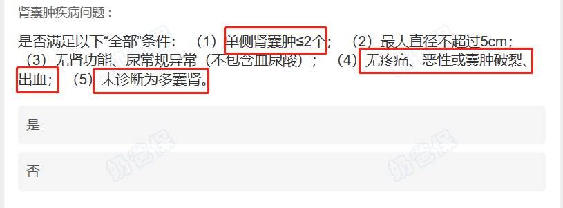肾囊肿核保 肾囊肿核保