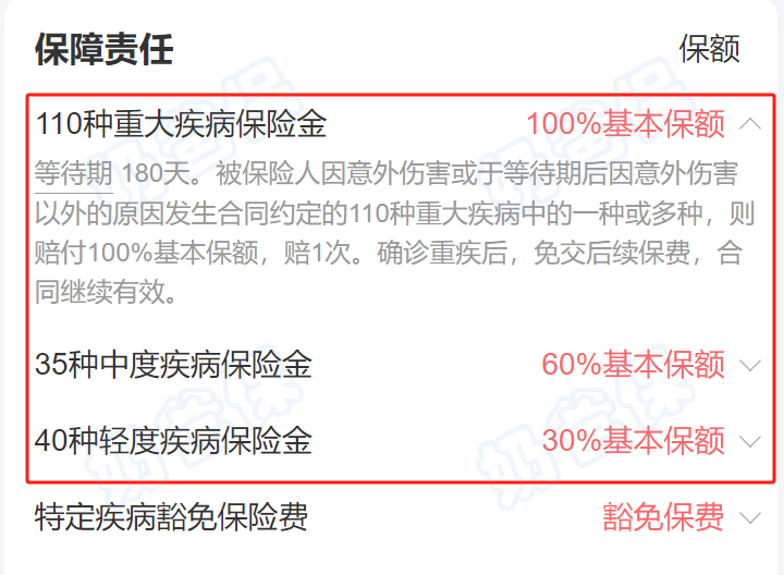 重疾险保障内容