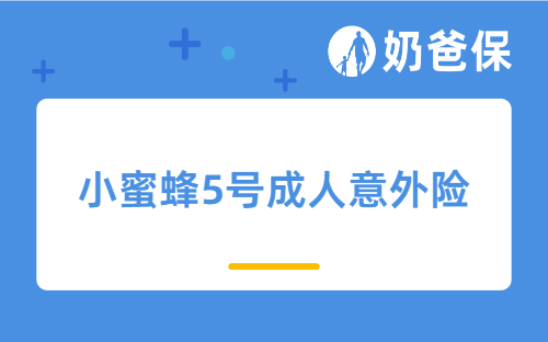 小蜜蜂5号成人意外险，意外险的新选择！