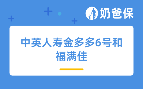 中英人寿金多多6号好不好？和福满佳哪款好？