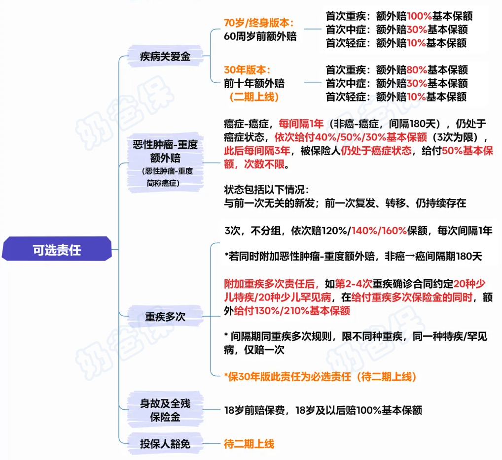 大黄蜂13号旗舰版儿童重疾险可选保障