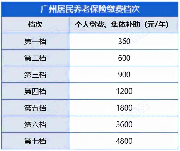广州养老保险缴费档次