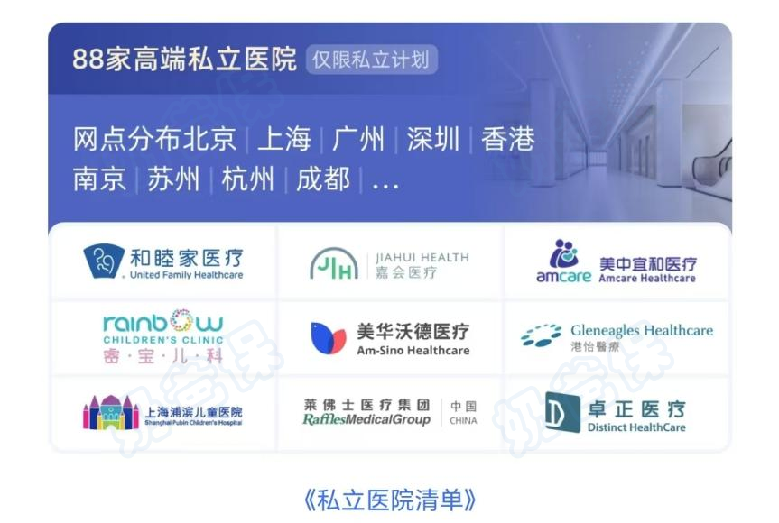 蓝医保中高端少儿医疗险私立医院服务